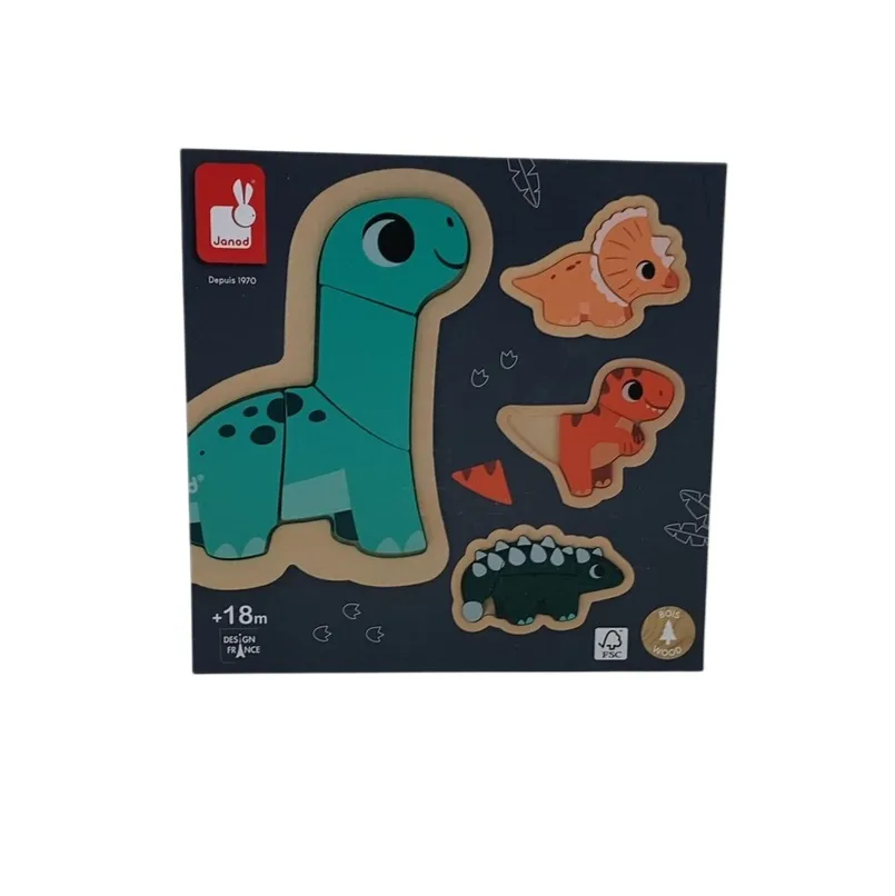 Janod Wood Dinosaur Progressive Puzzles