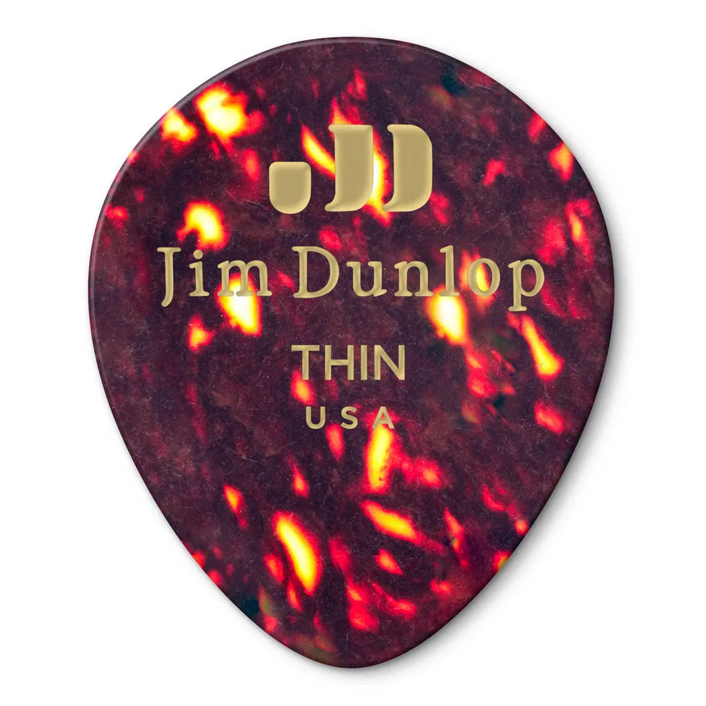 Jim Dunlop Celluloid "Shell Teardrop Classics" Thin - 12 Pack