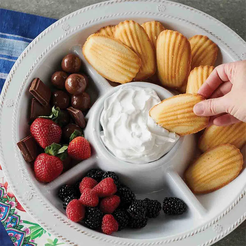 Juliska | Berry & Thread Melamine 15" Crudite Platter - Whitewash