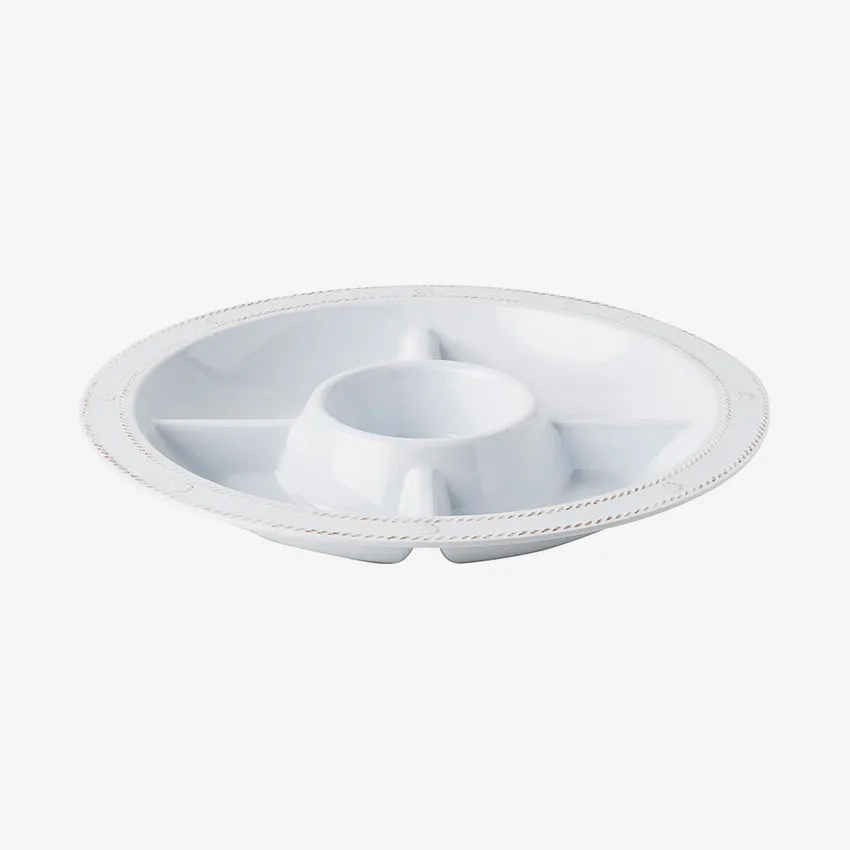 Juliska | Berry & Thread Melamine 15" Crudite Platter - Whitewash