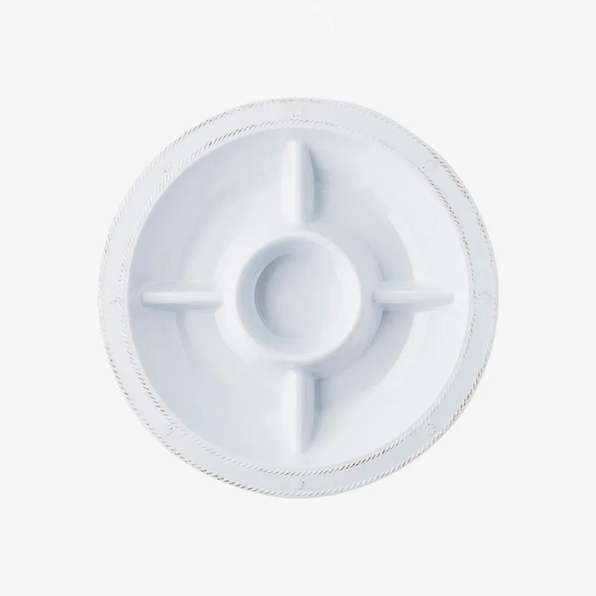 Juliska | Berry & Thread Melamine 15" Crudite Platter - Whitewash