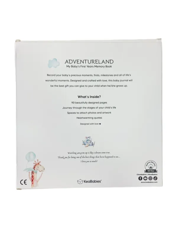 KeaBabies Craft Baby First Years Memory Book, Adventureland