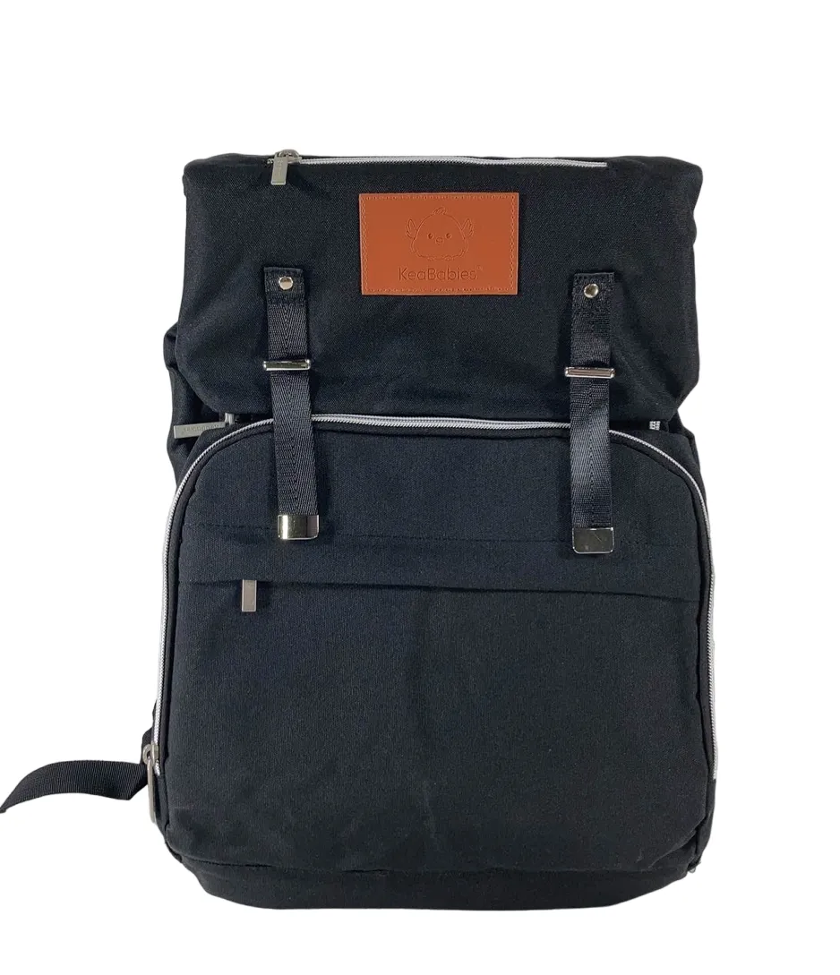 KeaBabies Explorer Diaper Backpack, Trendy Black