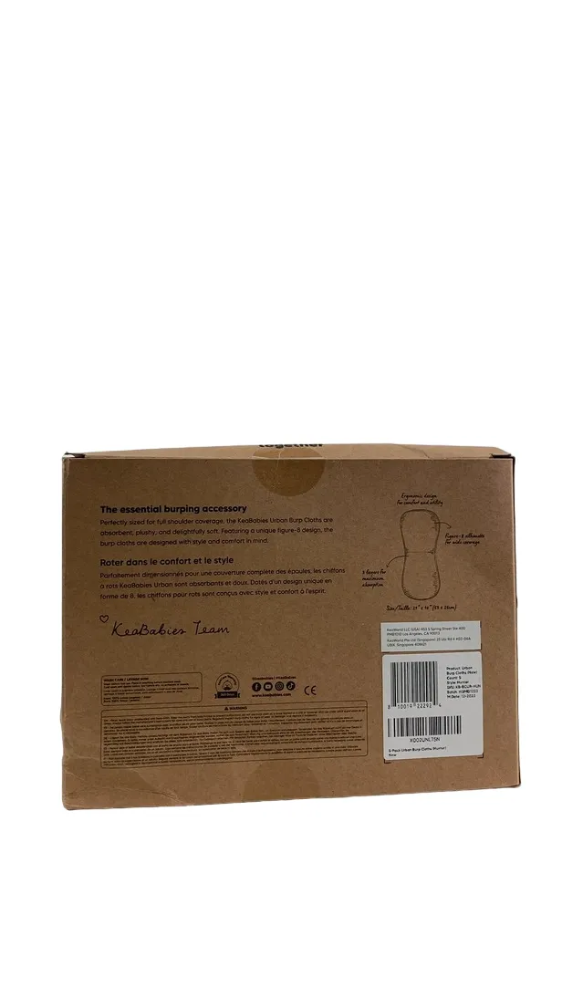 KeaBabies Urban Burp Cloths, Hunter