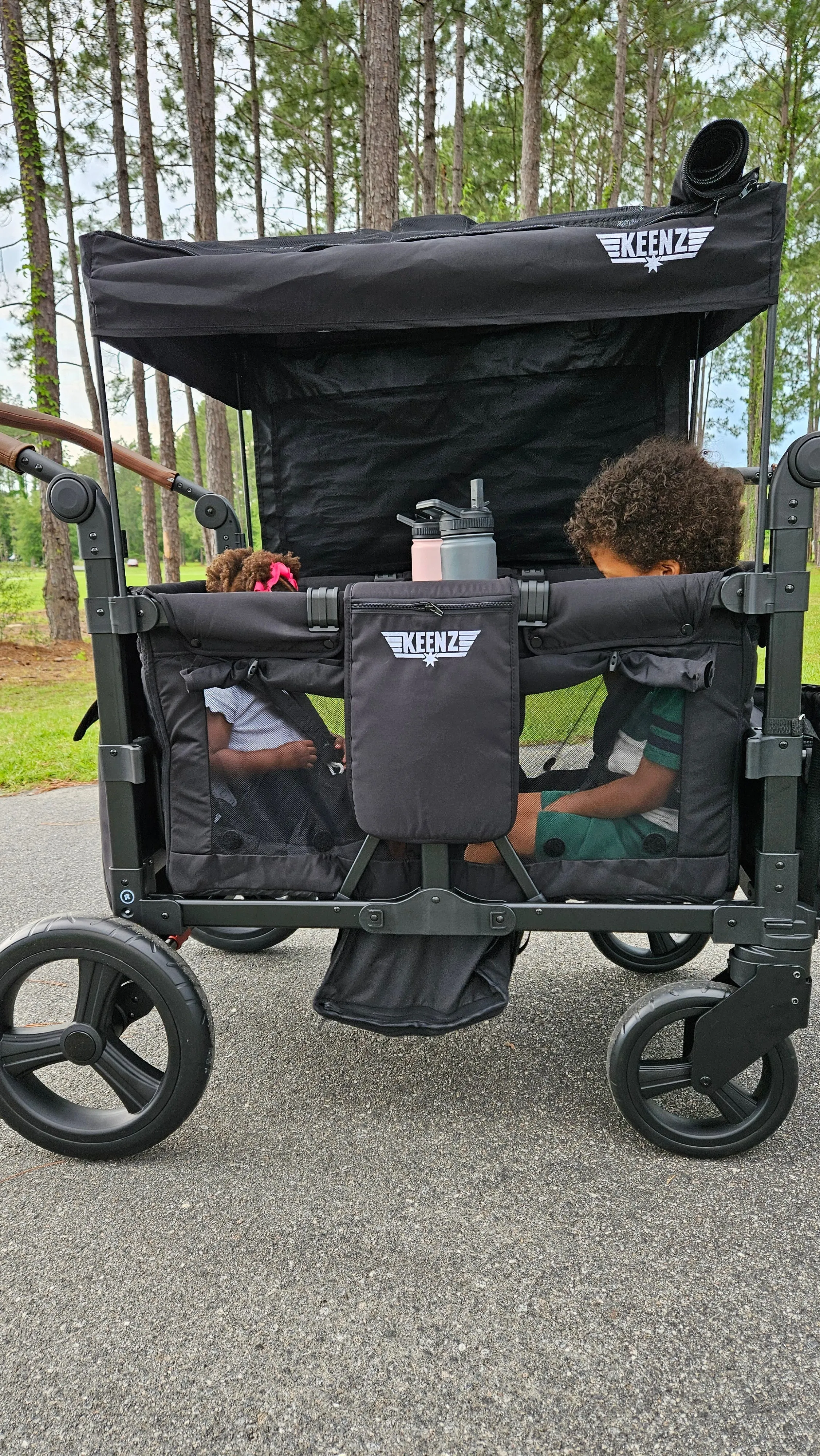 Keenz DUO The Dynamic 4 Passenger Stroller Wagon, Black