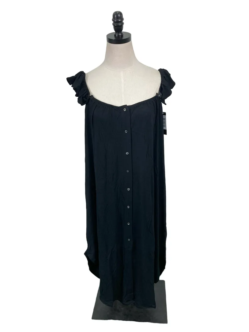 Kindred Bravely Ruffle Strap Labor & Delivery Gown, M/L, Black