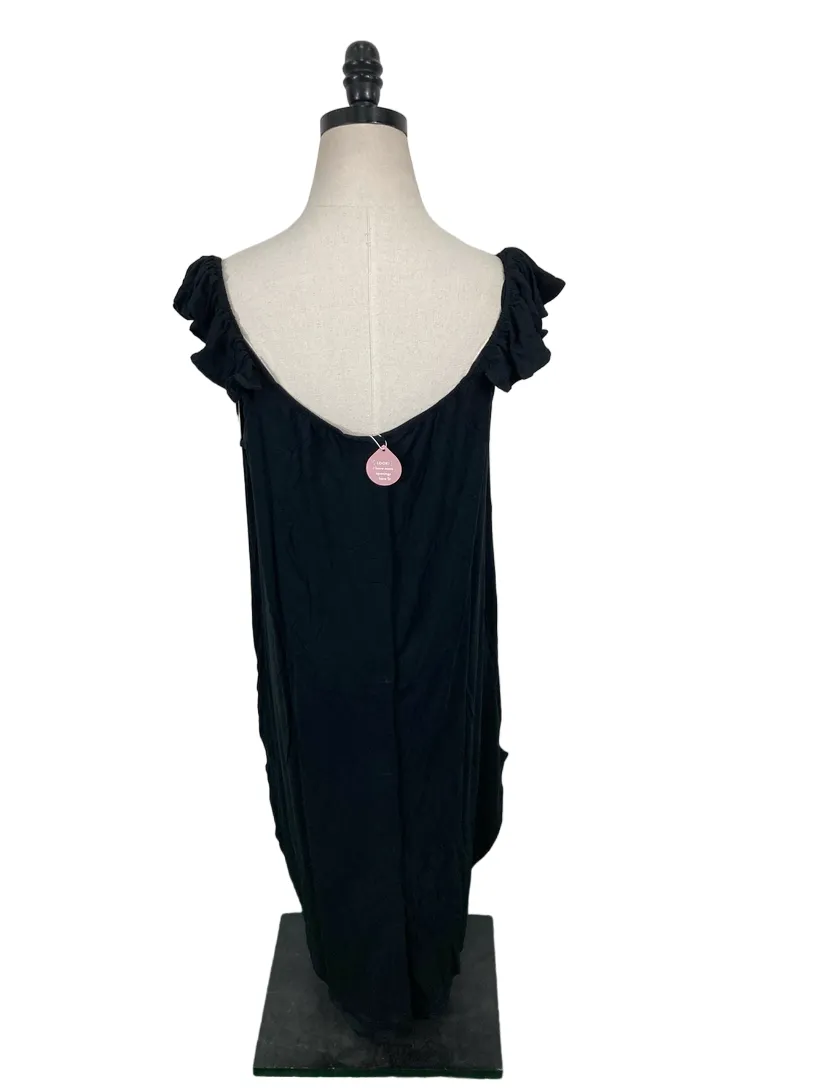Kindred Bravely Ruffle Strap Labor & Delivery Gown, M/L, Black