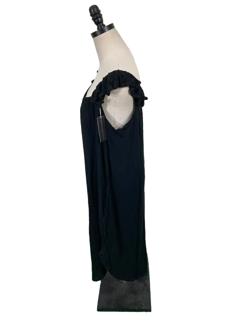 Kindred Bravely Ruffle Strap Labor & Delivery Gown, M/L, Black