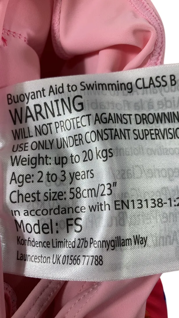 Konfidence Floatsuit, 2-3yrs/Small, Pink Sea Friends