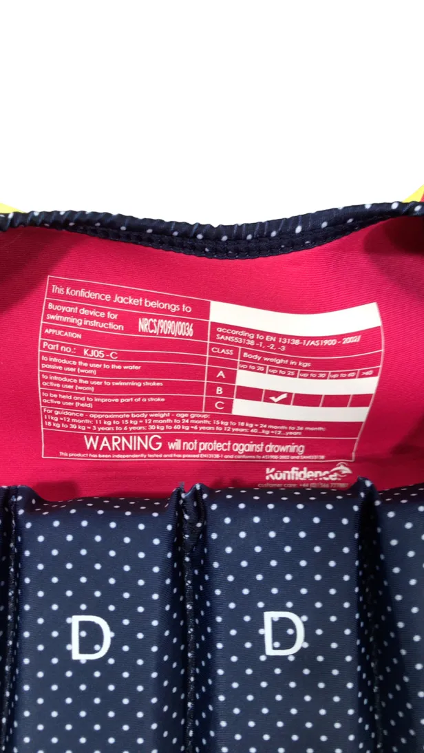 Konfidence Original Swim Jacket, Medium (3-5 years), Pink Ladybird