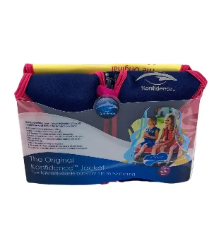 Konfidence Original Swim Jacket, Pink Hibiscus Oahu, Large ( 5-7 years)