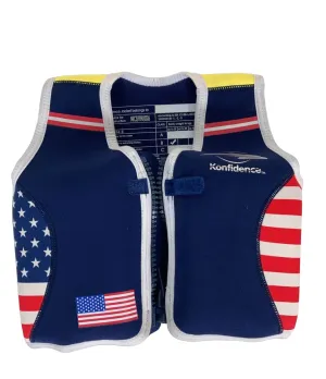 Konfidence Original Swim Jacket, Small( 1.5-3 years), Navy US Red Flag