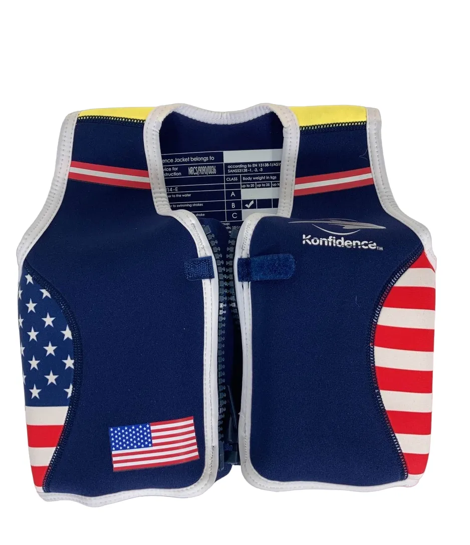 Konfidence Original Swim Jacket, Small( 1.5-3 years), Navy US Red Flag