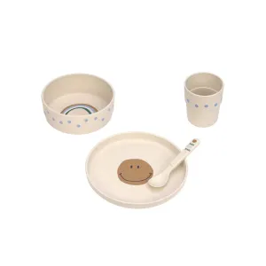 Lassig Cellulose Dish Set - Happy Rascals - Sky Blue - Smile