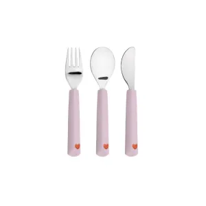 Lassig Cutlery With Silicone Handle - Happy Rascals - Lavender - Heart