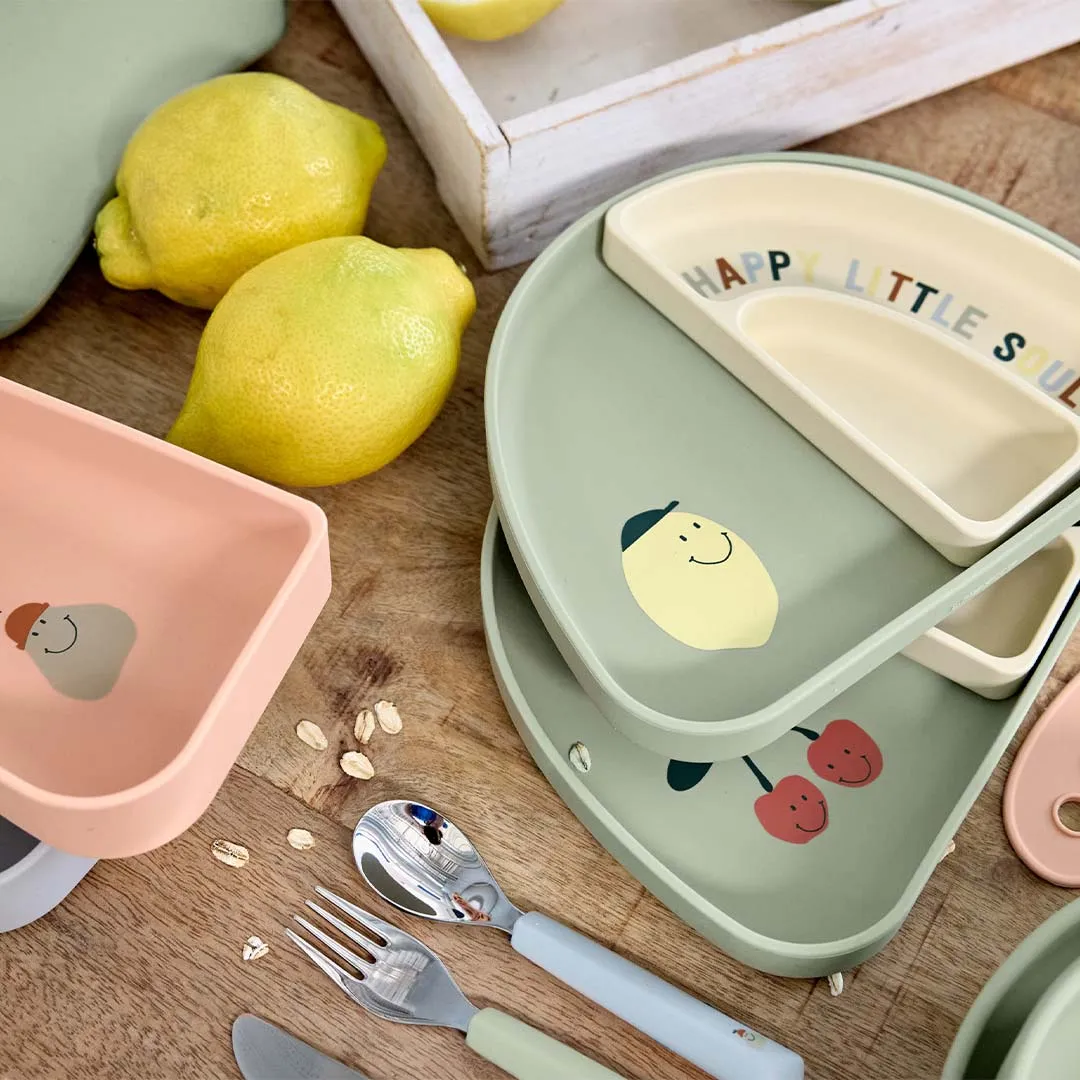 Lassig Silicone Section Dish Set - Happy Fruits - Lemon