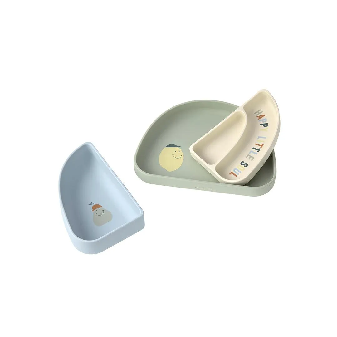 Lassig Silicone Section Dish Set - Happy Fruits - Lemon