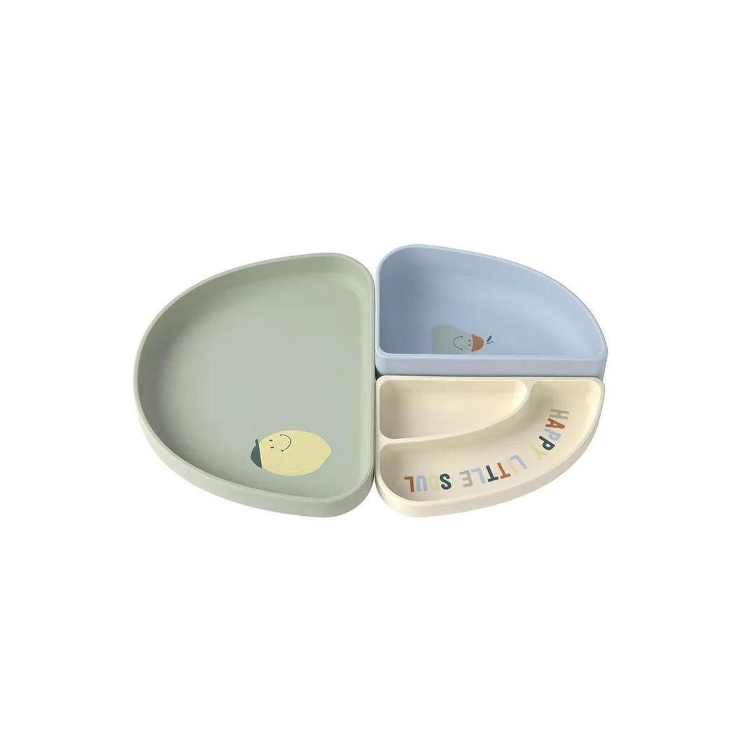 Lassig Silicone Section Dish Set - Happy Fruits - Lemon