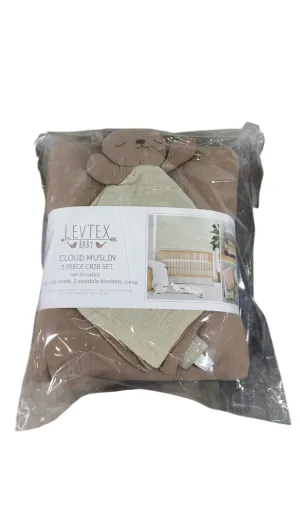Levtex Baby Cloud Muslin 5 Piece Bedding Set, Cocoa