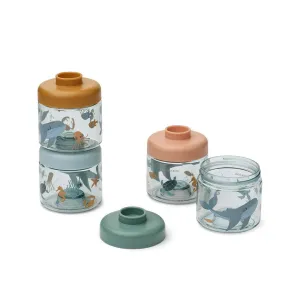 Liewood Dominique Baby Food Tritan Boxes 4-Pack - Sea Creature / Sandy