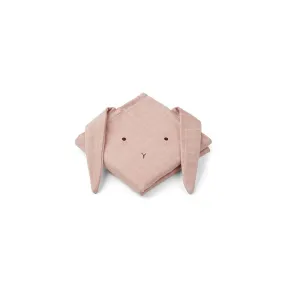 Liewood Hannah Muslin Cloths - Rabbit - Rose - 2 Pack