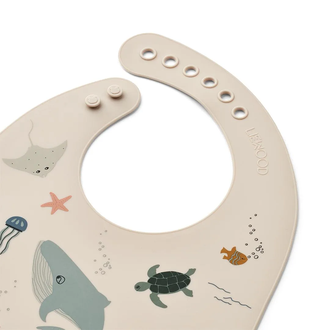 Liewood Tilda Printed Bib - 2 Pack - Sea Creature - Sandy