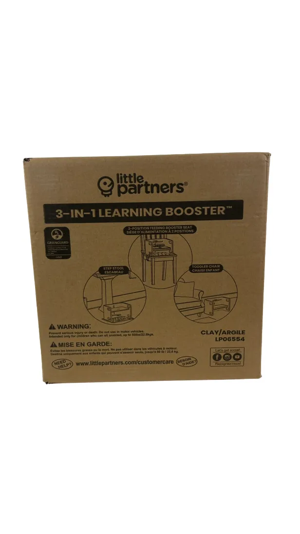 Little Partners 3-in-1 Learning Booster Seat and Step Stool, Blush