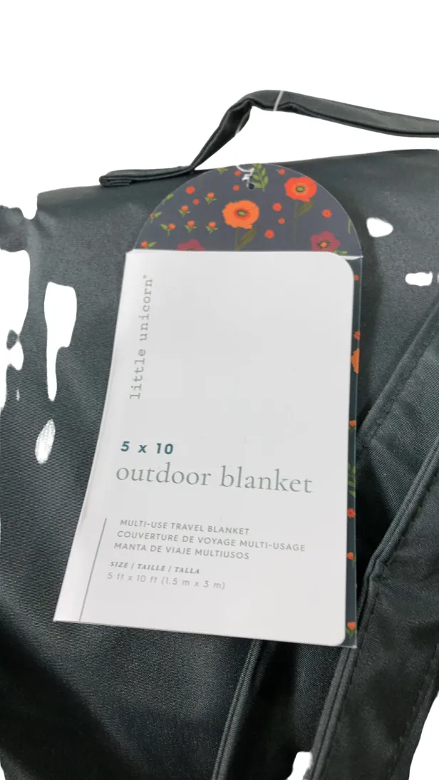 Little Unicorn 5 X 10 Outdoor Blanket, Midnight Poppy
