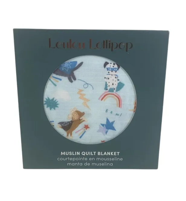 LouLou Lollipop Muslin Baby Quilt, Superhero Dog