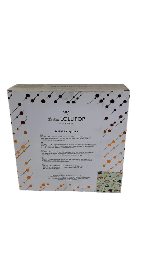LouLou Lollipop Muslin Baby Quilt, Sushi