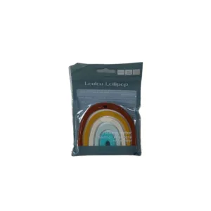 LouLou Lollipop Silicone Teether, Neutral Rainbow