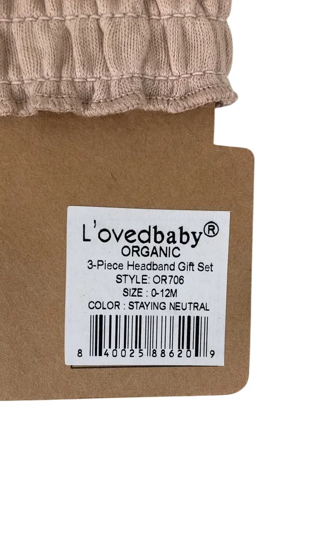 L'ovedbaby Organic Smocked Headband 3-Pack, Staying Neutral