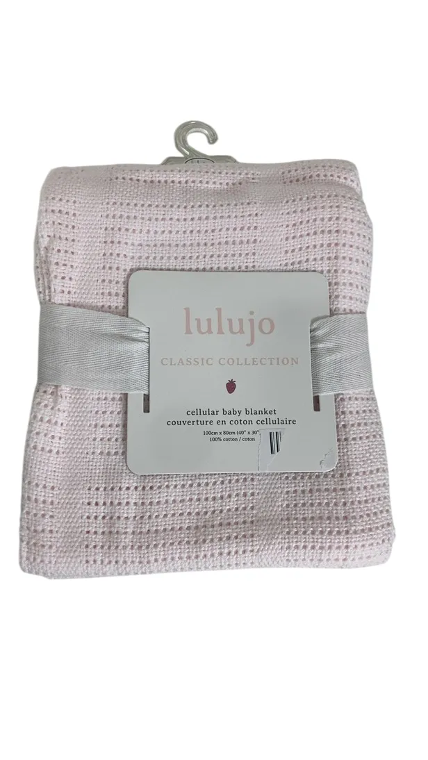 Lulujo Cellular Baby Blanket, Pink