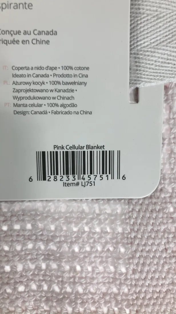 Lulujo Cellular Baby Blanket, Pink