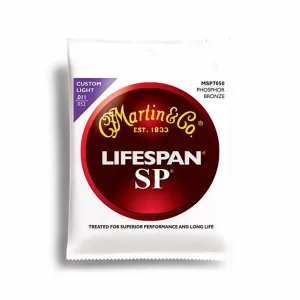 Martin MSP7050 - SP Lifespan 92/8 Phosphor Bronze Custom Light 11-52 Acoustic Guitar Strings