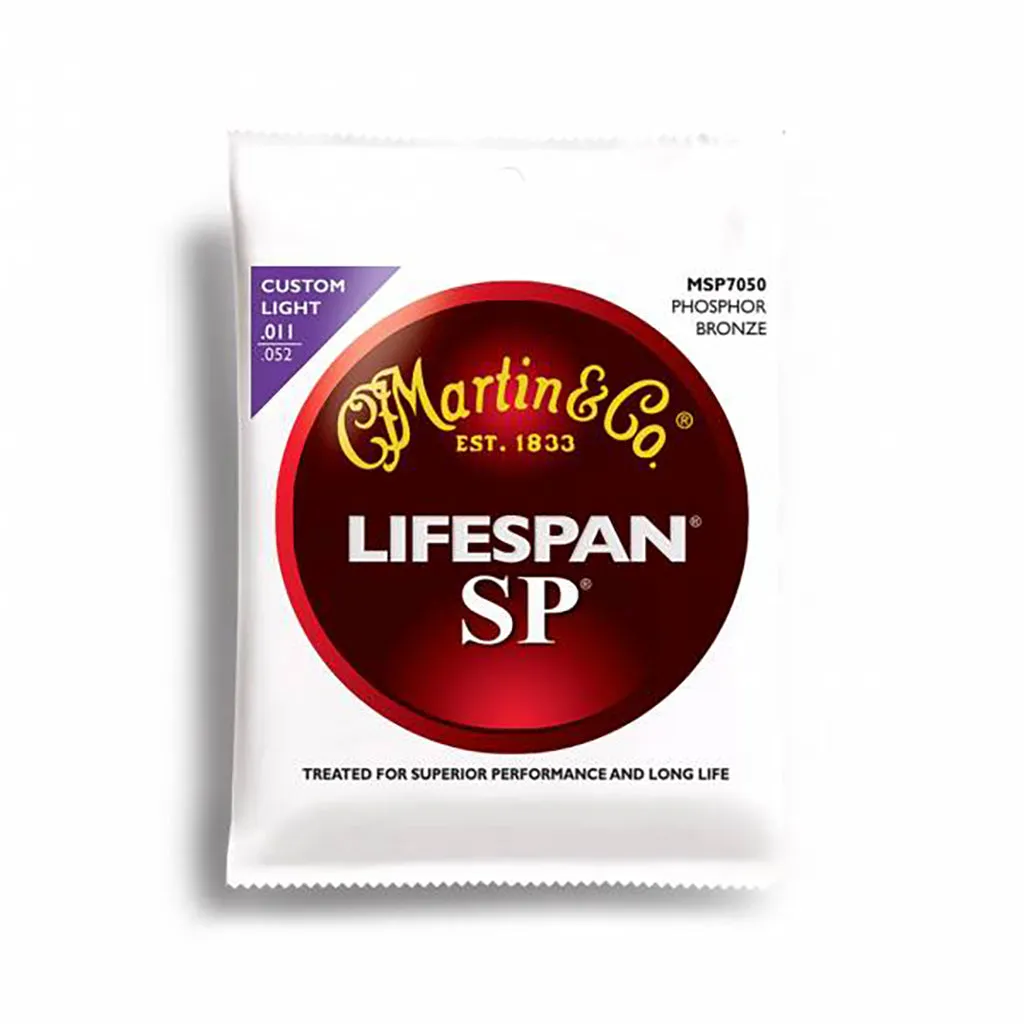 Martin MSP7050 - SP Lifespan 92/8 Phosphor Bronze Custom Light 11-52 Acoustic Guitar Strings