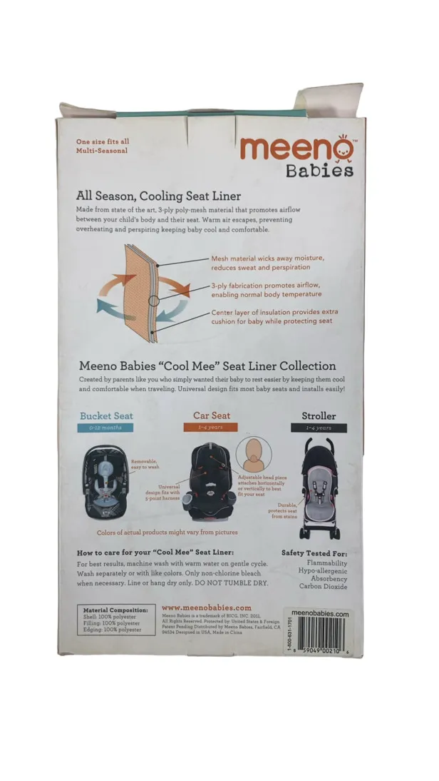 Meeno Babies Cool Mee Car Seat Liner, Baby Blue