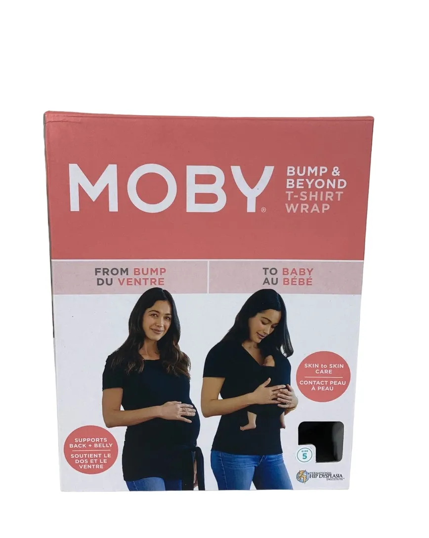 Moby Bump & Beyond T-Shirt Wrap Baby Carrier, Size 5, Black