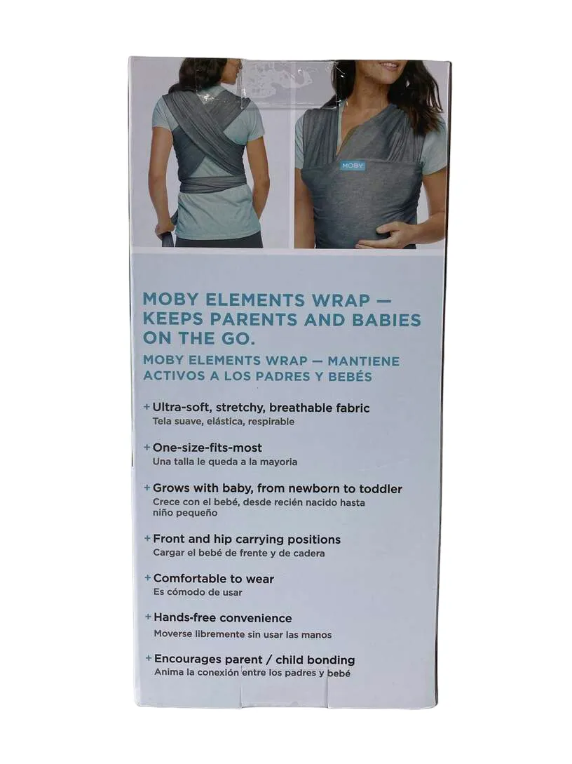 Moby Elements Baby Wrap Carrier, Asphalt