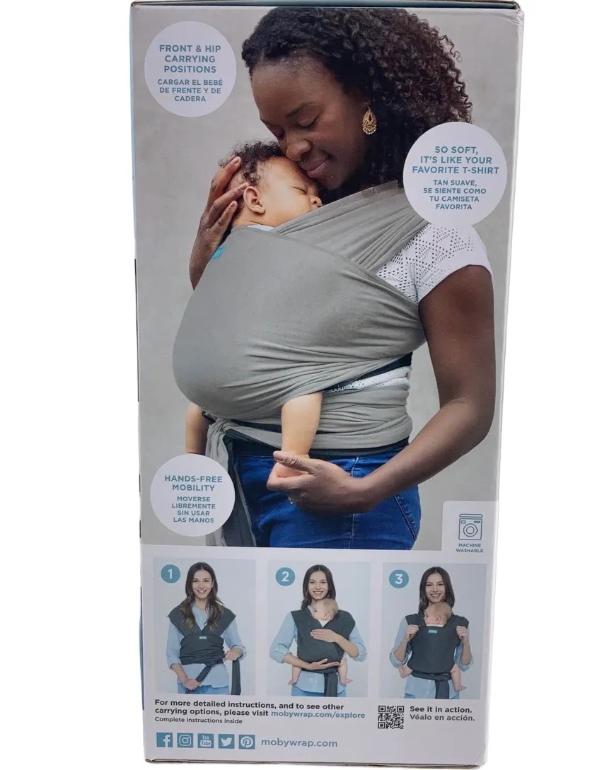 Moby Reversible Wrap Baby Carrier, Taupe/Charcoal