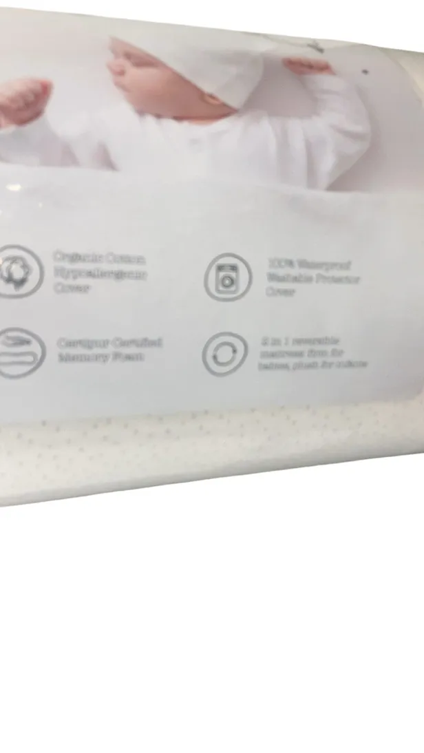 Modera Baby 2 Stage Crib Mattress, Stone White