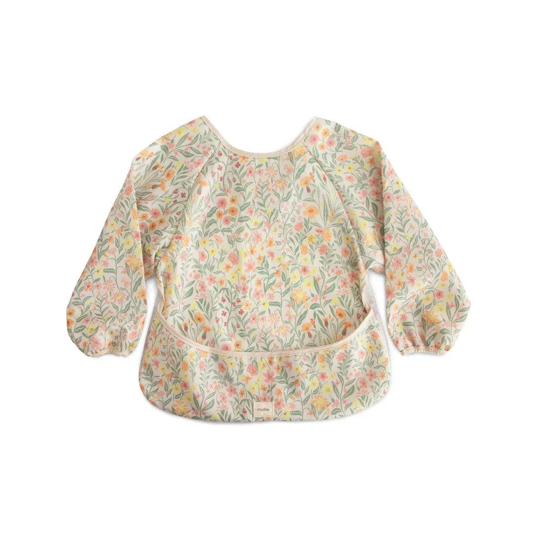 Mushie Long Sleeve Bib - Pastel Blooms