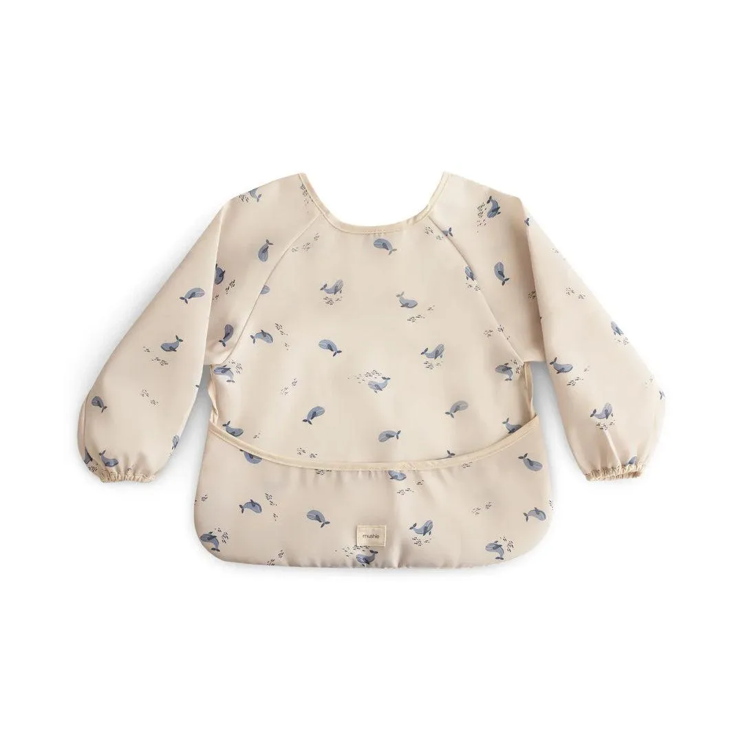 Mushie Long Sleeve Bib - Whales