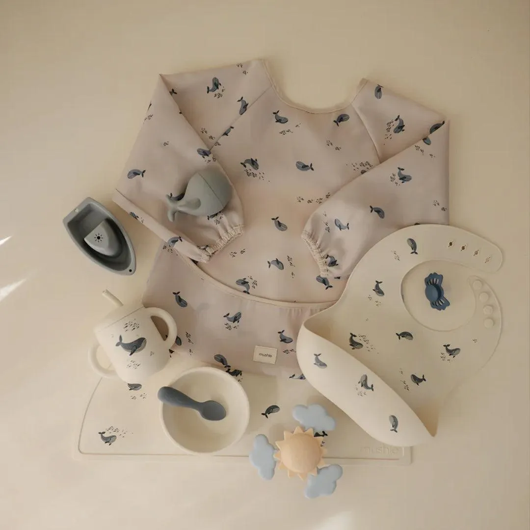 Mushie Long Sleeve Bib - Whales