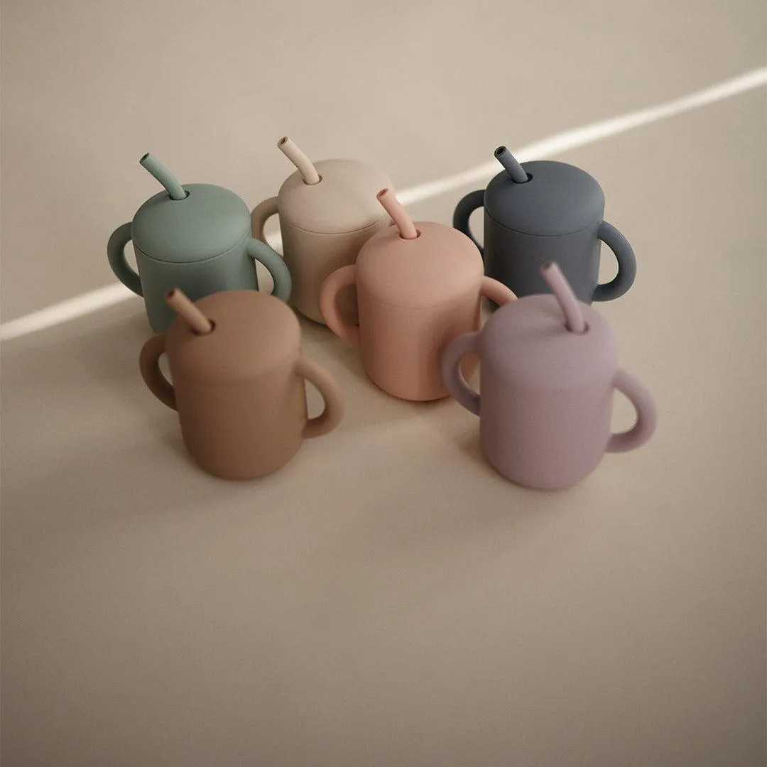 Mushie Training Cup   Straw - Blush
