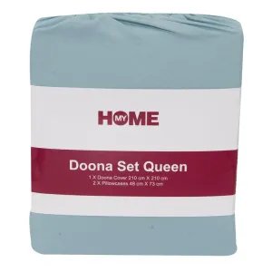 My Home Microfibre Doona Set, Queen, Blue Haze