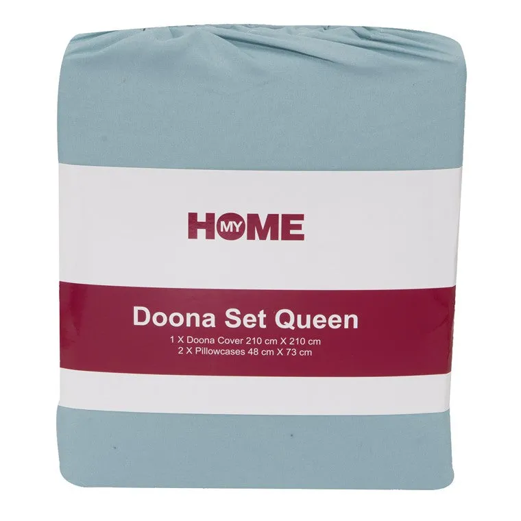 My Home Microfibre Doona Set, Queen, Blue Haze