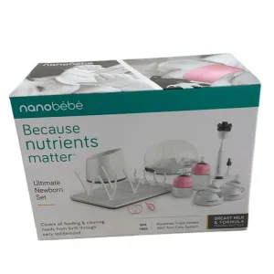Nanobébé Ultimate Newborn Baby Bottle Feeding Set, Pink