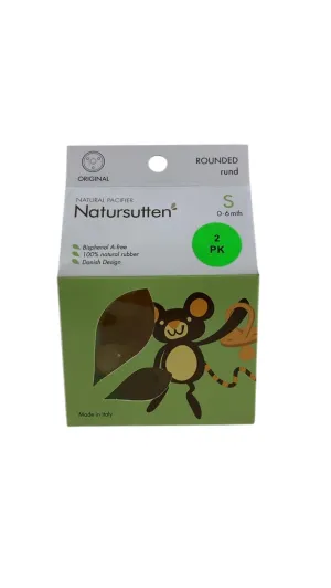 Natursutten  Natural Rubber Original Pacifier 2 Pack, Round, Small (0-6mo)