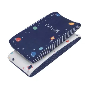 Nojo 2 Pack Changing Pad Covers, Love You to the Moon